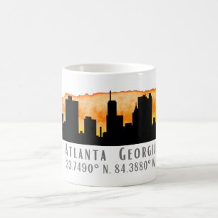 Atlanta City Skyline Map Coordinates Coffee Mug