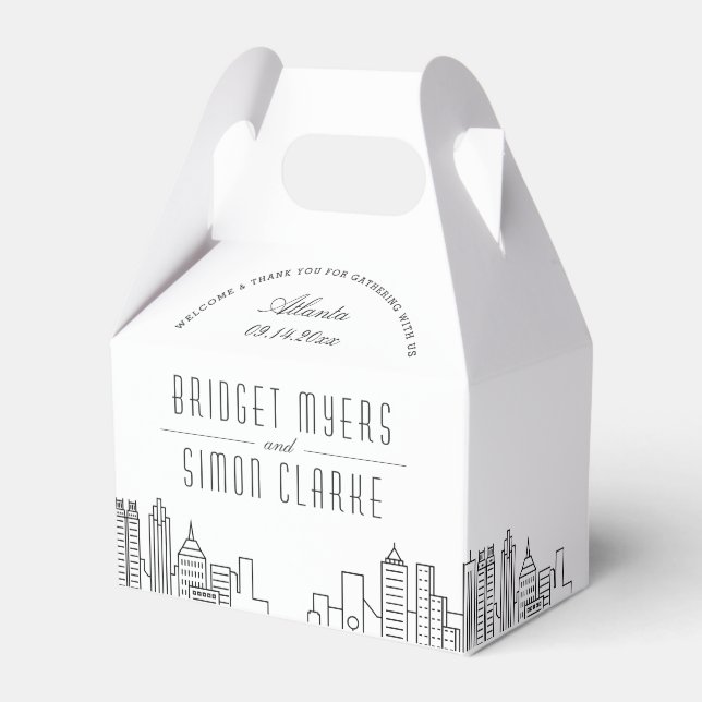 Atlanta | City Skyline Wedding Favour Box (Front Side)