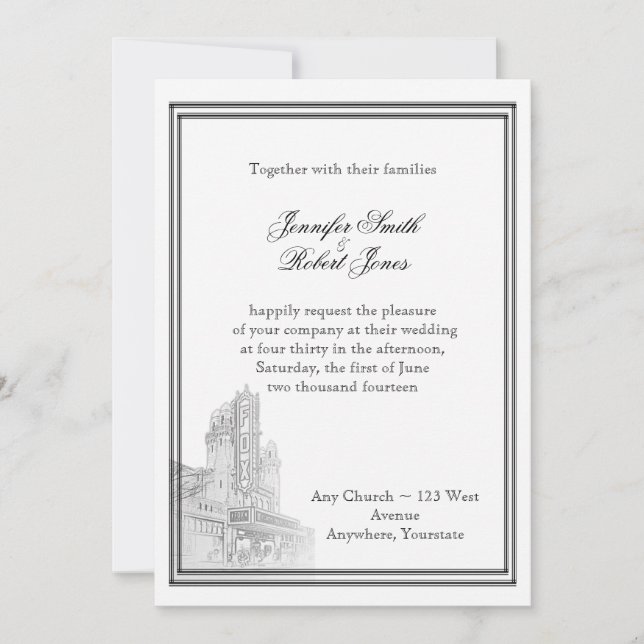 Atlanta Destination Wedding Invitation (Front)