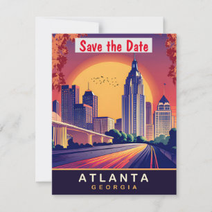 Atlanta downtown, GA, Travel Postcard