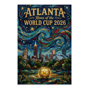 Atlanta Football Art 2026 City Stadium Design Poster