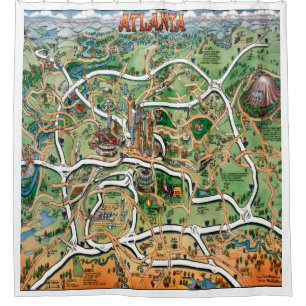Atlanta Fun Map Shower Curtain