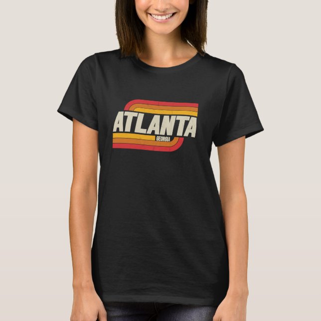 Atlanta GA City Graphic Vintage Souvenir T-Shirt (Front)