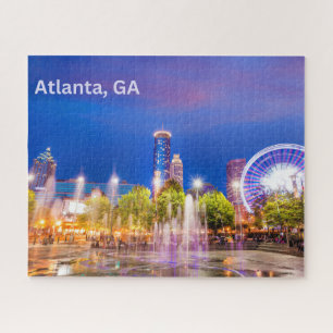 Atlanta, GA City Park Night View Jigsaw Puzzle