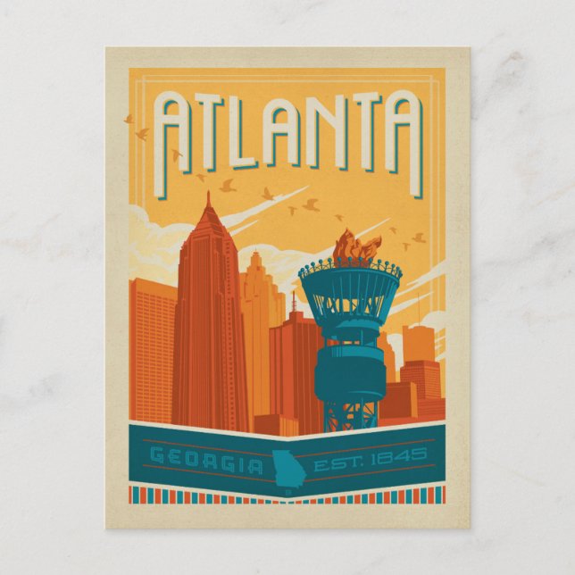 Atlanta, GA - EST. 1845 Postcard (Front)
