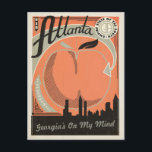 Atlanta, GA - Georgia's on my Mind Postcard<br><div class="desc">Anderson Design Group is an award-winning illustration and design firm in Nashville,  Tennessee. Founder Joel Anderson directs a team of talented artists to create original poster art that looks like classic vintage advertising prints from the 1920s to the 1960s.</div>