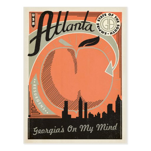 Image of Atlanta, GA - Georgia's on my Mind Postcard