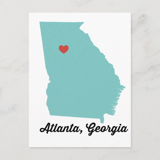 Atlanta, GA - graphic heart Atlanta Georgia design Postcard (Front)