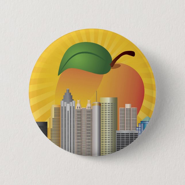 Atlanta Georgia and Peach Button (Front)