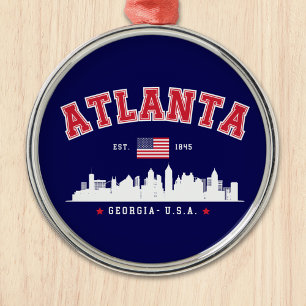 Atlanta Georgia Architectural Skyline Metal Tree Decoration