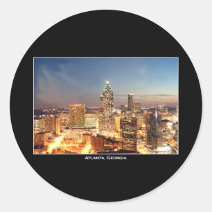 Atlanta, Georgia at Night - Beautiful Skyline Classic Round Sticker