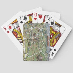Atlanta Georgia Cartoon Map Playing Cards
