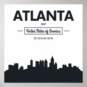 Atlanta, Georgia   City Coordinates Poster