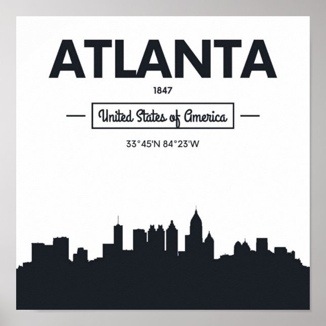 Atlanta, Georgia | City Coordinates Poster (Front)