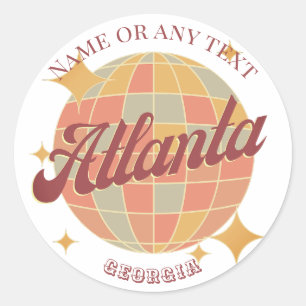 Atlanta Georgia City fashion gift souvenir Classic Round Sticker