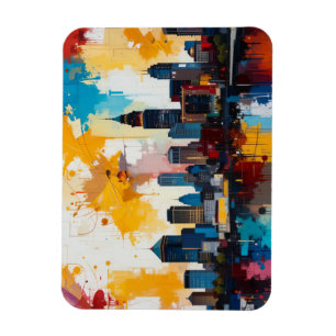 Atlanta Georgia City Skyline abstract painting 2 Magnet