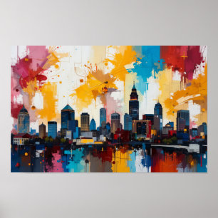 Atlanta, Georgia City Skyline abstract painting 2 Poster