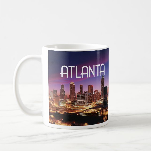 Atlanta, Georgia city skyline at night Coffee Mug (Left)