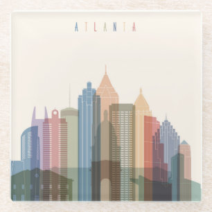 Atlanta, Georgia   City Skyline Glass Coaster
