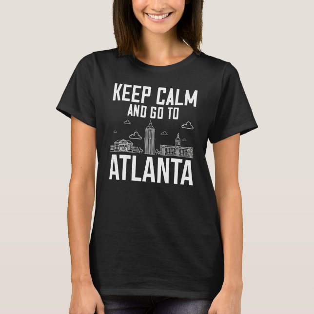 Atlanta Georgia City Skyline Map Travel T-Shirt (Front)