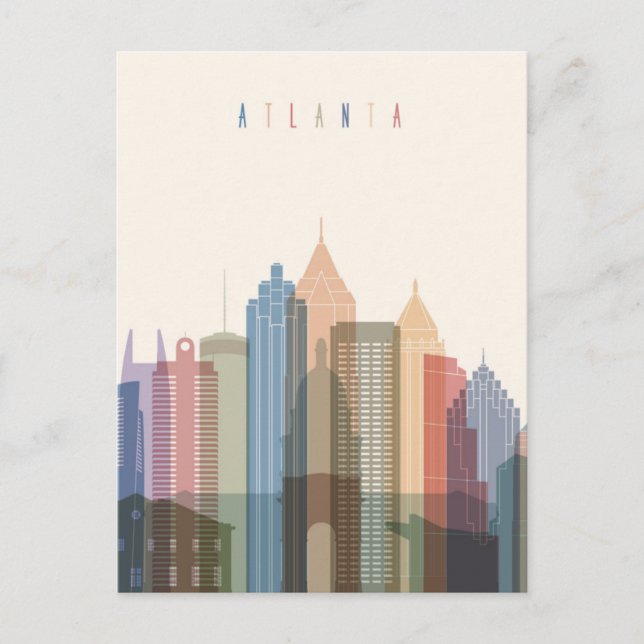 Atlanta, Georgia | City Skyline Postcard (Front)