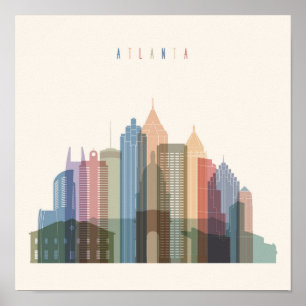 Atlanta, Georgia   City Skyline Poster