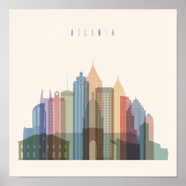Atlanta, Georgia | City Skyline Poster (Front)