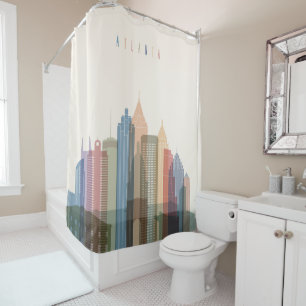 Atlanta, Georgia   City Skyline Shower Curtain