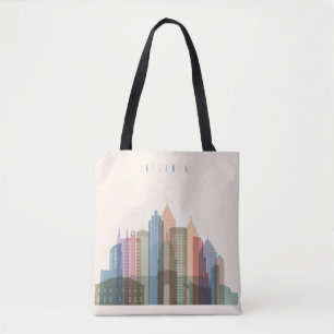 Atlanta, Georgia City Skyline Tote Bag