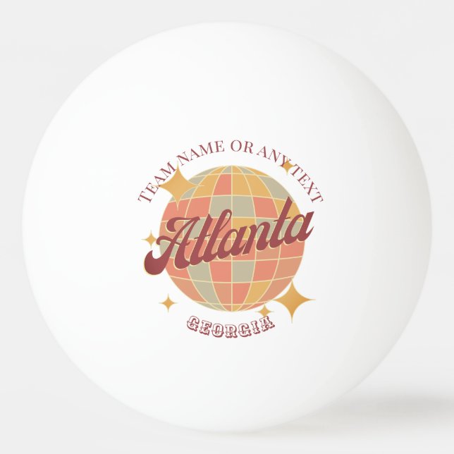 Atlanta Georgia City table tennis club Ping Pong Ball (Front)