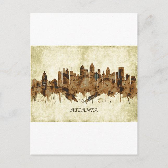 Atlanta Georgia Cityscape Invitation Postcard (Front)