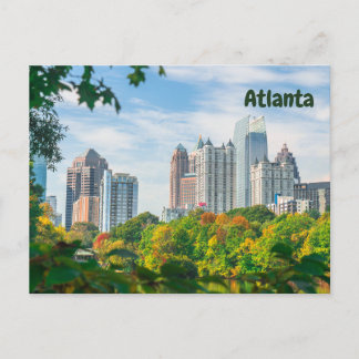 Atlanta, Georgia Downtown Tall Buildings and Park  Postcard