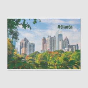 Atlanta, Georgia Downtown Tall Buildings and Park Tissue Paper