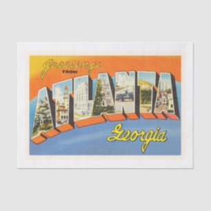 Atlanta Georgia GA Old Vintage Travel Postcard- Tissue Paper
