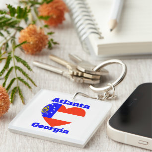Atlanta Georgia Heart Flag Key Ring