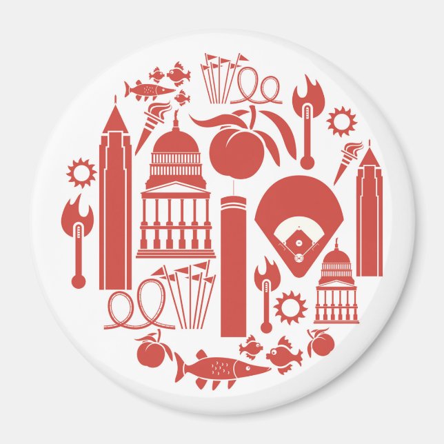 Atlanta Georgia Icons Magnet (Front)