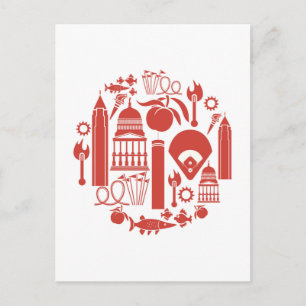 Atlanta Georgia Icons Postcard