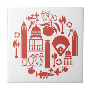 Atlanta Georgia Icons Tile