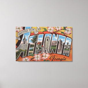 Atlanta, Georgia - Large Letter Scenes 3 Canvas Print