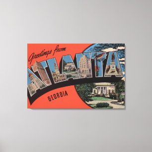 Atlanta, Georgia - Large Letter Scenes Canvas Print