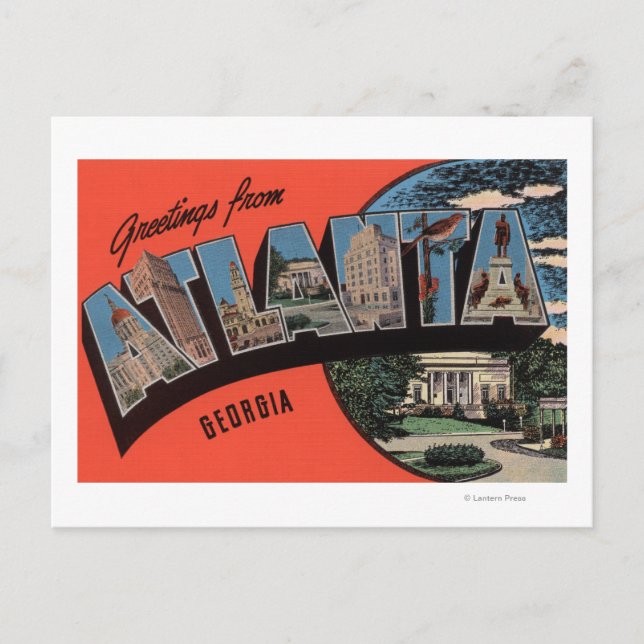 Atlanta, Georgia - Large Letter Scenes Postcard (Front)