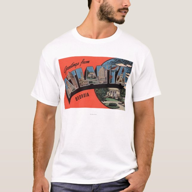 Atlanta, Georgia - Large Letter Scenes T-Shirt (Front)
