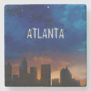ATLANTA GEORGIA NIGHT SKYLINE - Stone Coaster