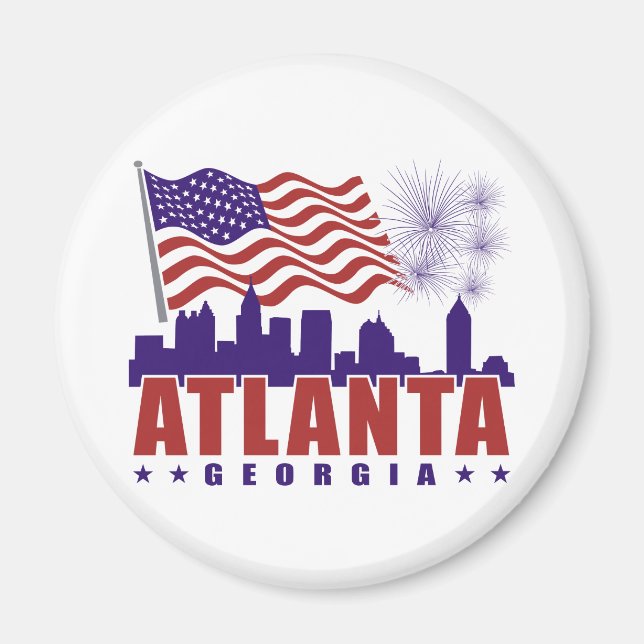 Atlanta Georgia Patriotic Magnet (Front)