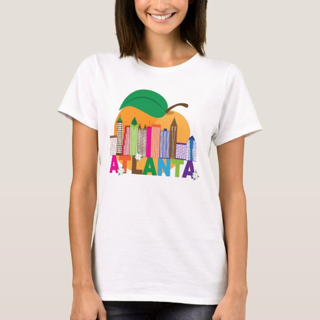 Atlanta, Georgia | Peach Skyline T-Shirt (Front)