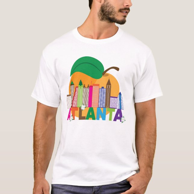 Atlanta, Georgia | Peach Skyline T-Shirt (Front)