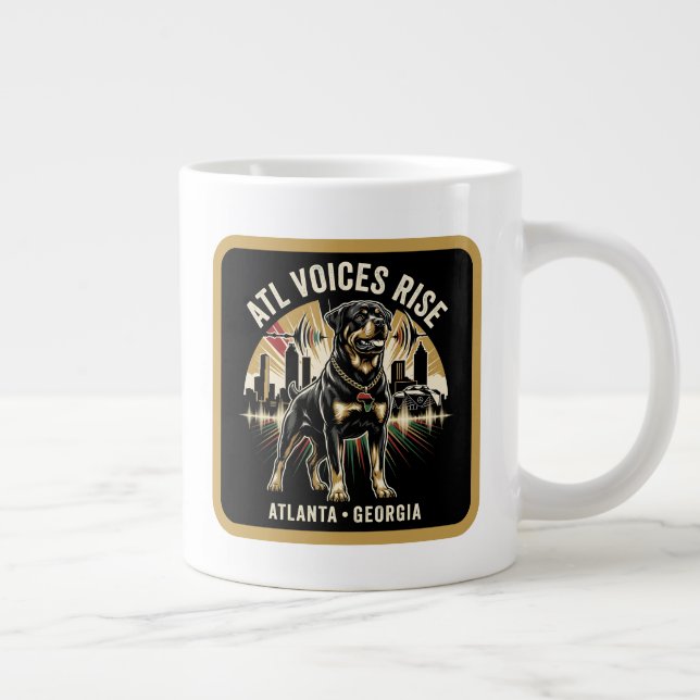 Atlanta Georgia Rottweiler Cultural Pride Art Large Coffee Mug (Right)