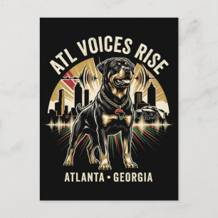 Atlanta Georgia Rottweiler Cultural Pride Art Postcard