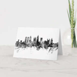 Atlanta Georgia Skyline Black White Card