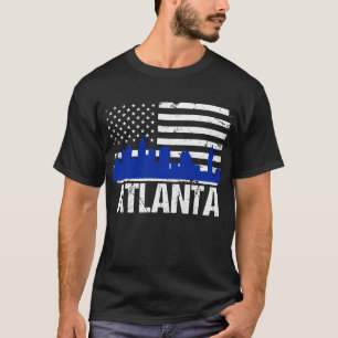 Atlanta Georgia Skyline Distressed American Flag T-Shirt